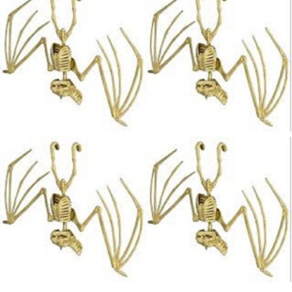 Plastic Bone Bats Skeleton Set of 4 Halloween Décor , 9 in. x 11 in.